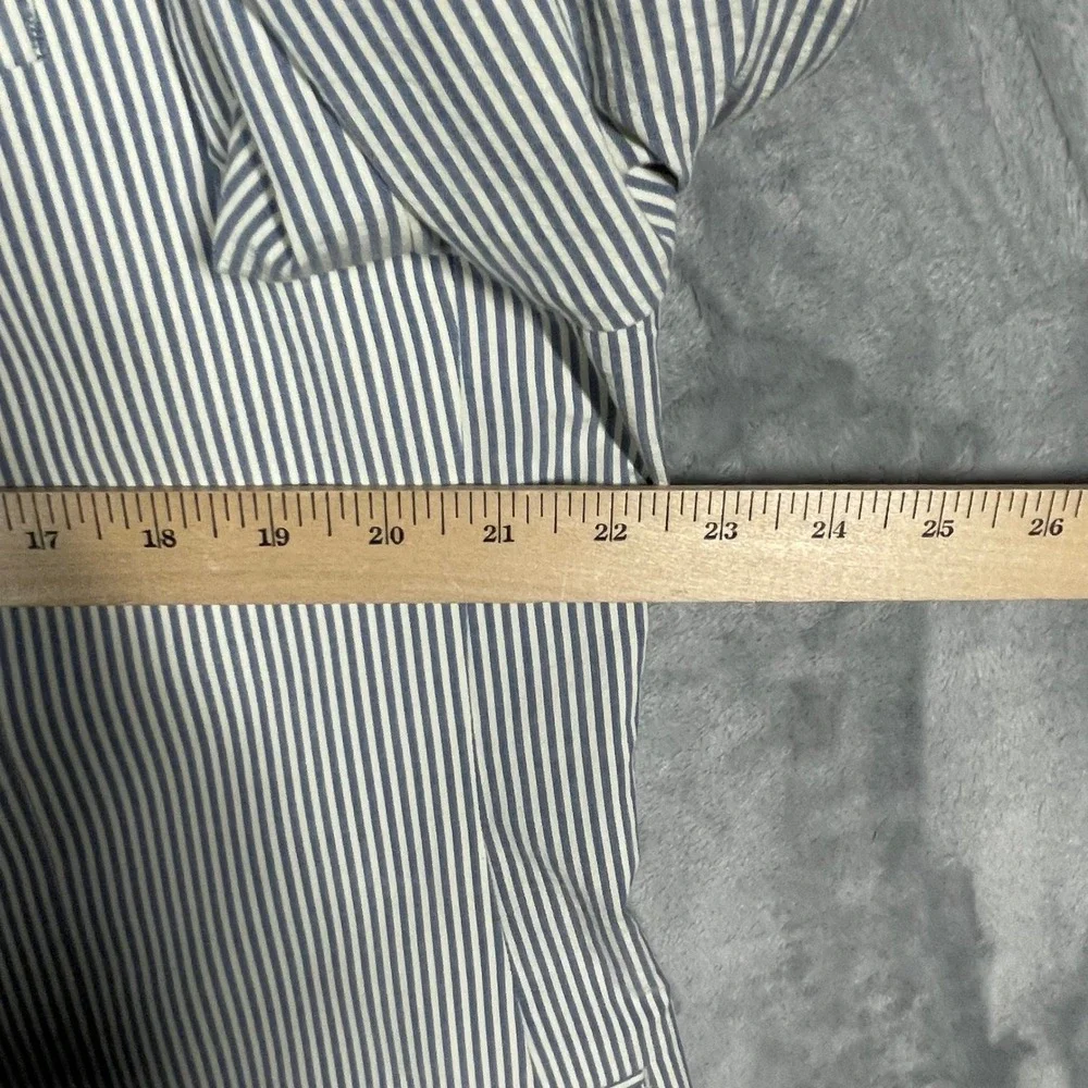 Lauren Ralph Lauren Mens 42R Seersucker Blazer Blue White Striped Cotton Jacket